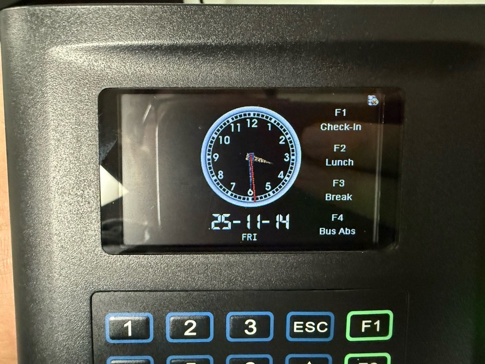 Paycor PT100 Time Clock Terminal Model US10C - Biometric/PIN Entry Tested