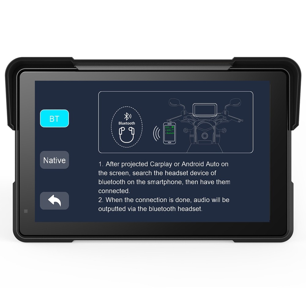 Motorcycle Dashcam 7inch Touchscreen Loop Recording GPS Tracking Bluetooth V4.0