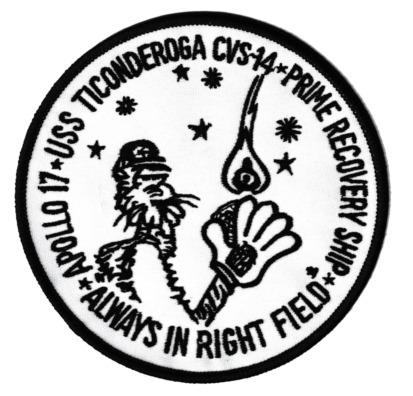 Apollo 17 USS Ticonderoga CVS-14 Tico Tiger NASA space recovery force ship patch