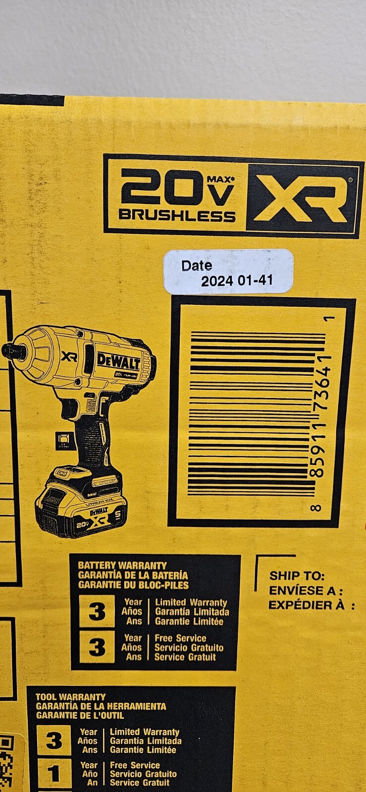 DeWalt 20v Brushless XR 1/2" High Torque Impact Wrench Hog Ring Anvil DCF900P1