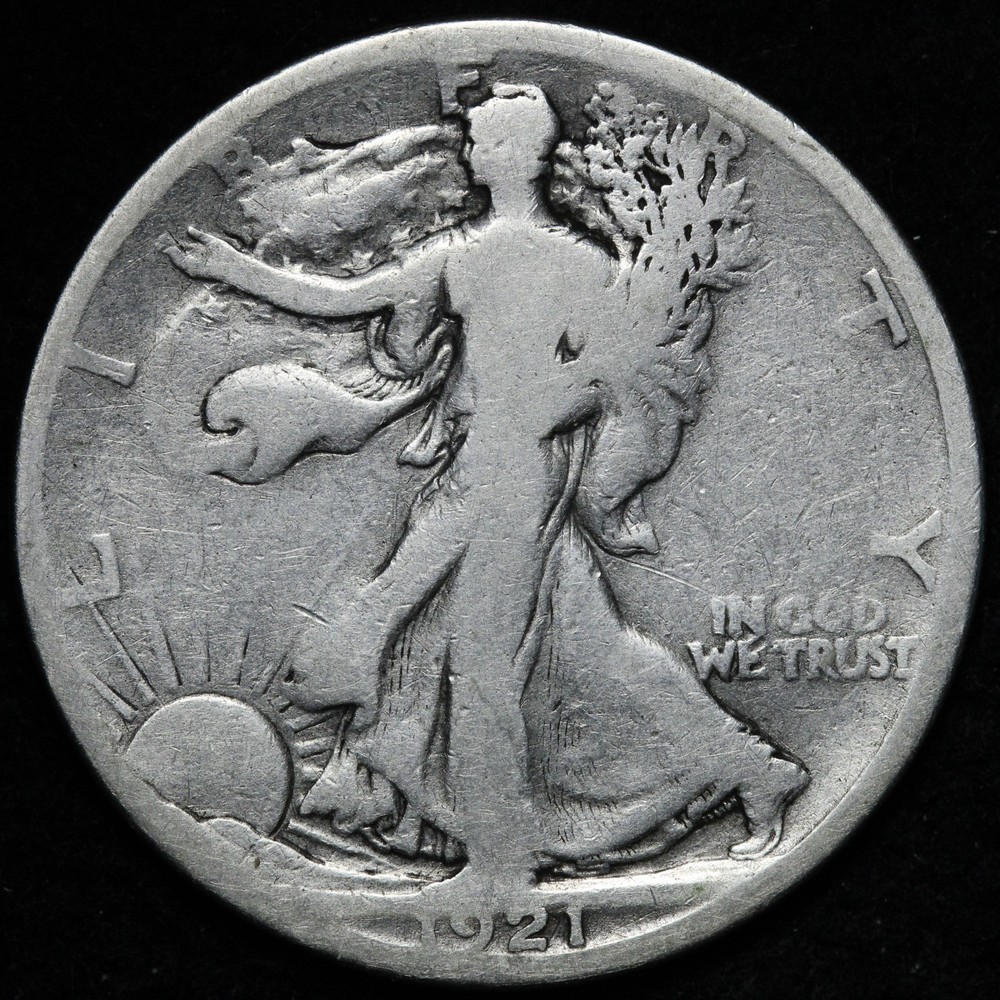 1921-S Walking Liberty Silver Half Dollar VG E366 JIMU