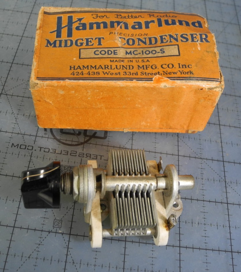 Hammarlund Shortwave Midget Condenser code MC-100-S - Air Tuner (Free Ship!)