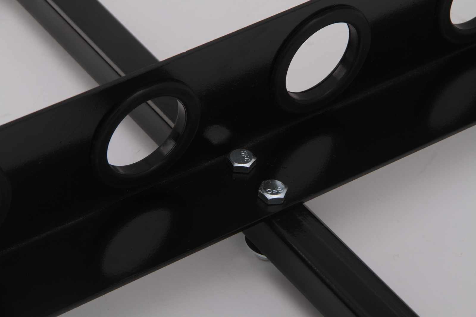 6-Hole Trailer Tool Rack – Shovel, Rake & Pickaxe Holder with Rubber Grommets