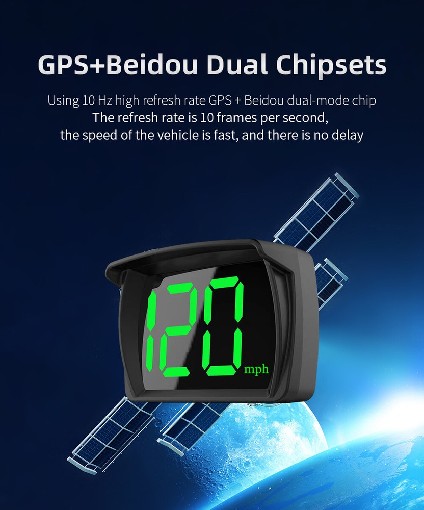 Car Accessories GPS Speedometer MPH HUD Head Up Display HD LED Display USB