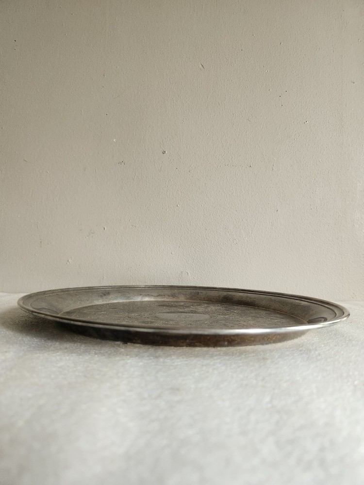 12" Round Silverplated Tray • No Makers Mark
