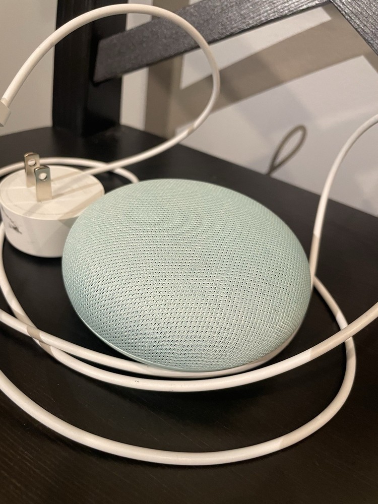 Google Home Mini Mint Smart Speaker Wi-Fi Google Assistant + Power Adapter