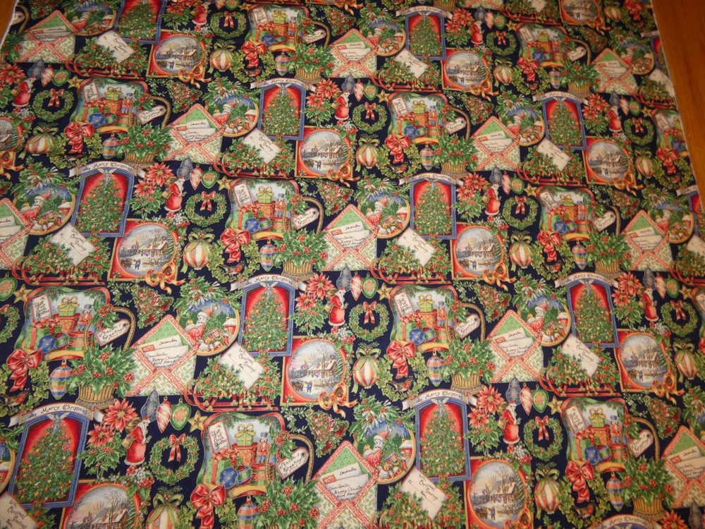 Victorian Santa Handmade Tablecloth 36 x 41"