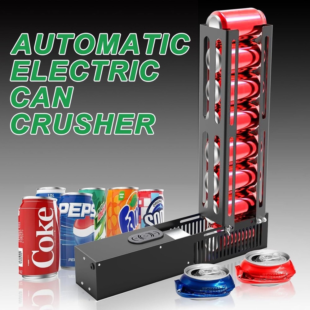Automatic Electric Can Crusher with Hopper, Can Crushers Smashers for Recycling