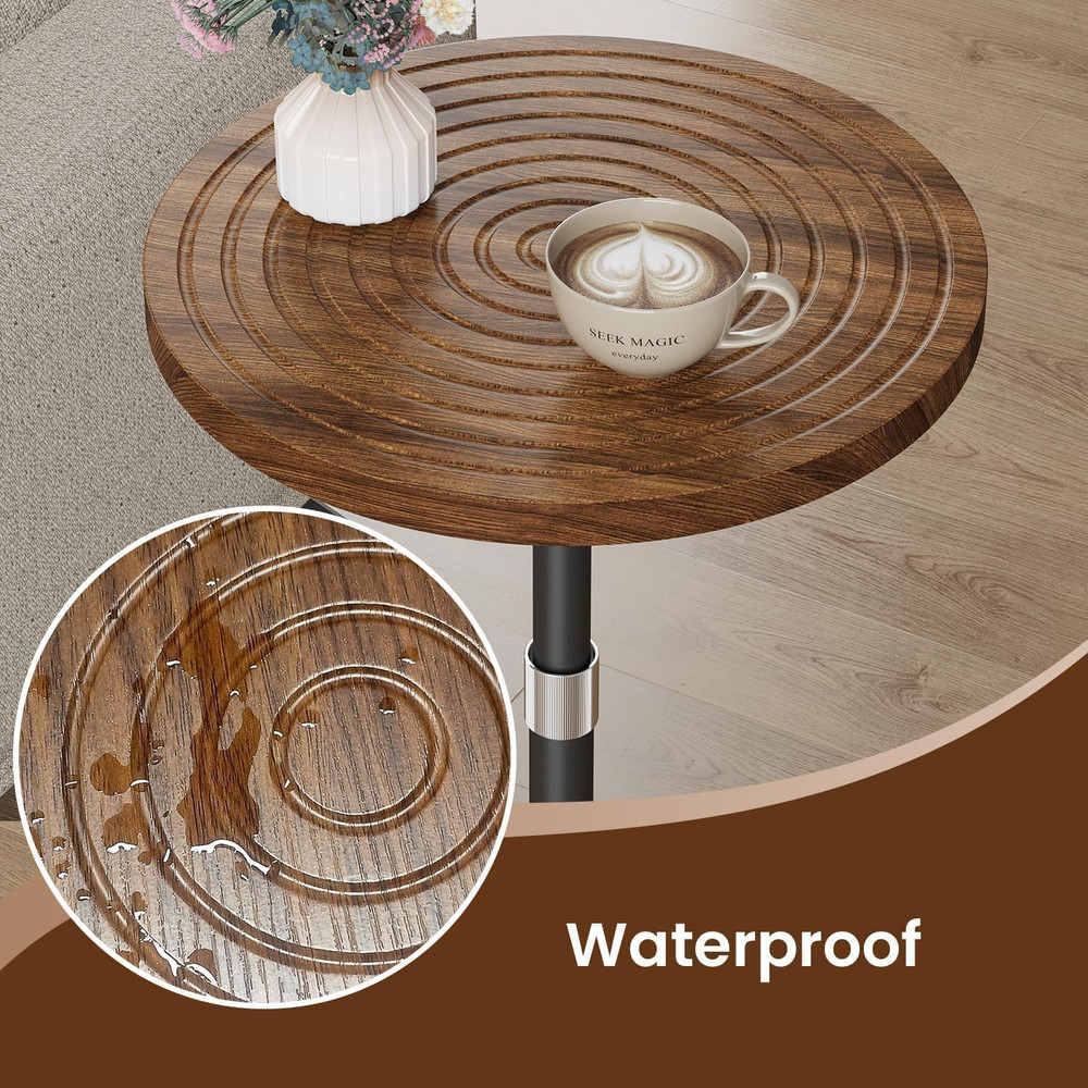 Round Small Side Table, Adjustable-Height Drink Table, Pedestal Martini Stand, W