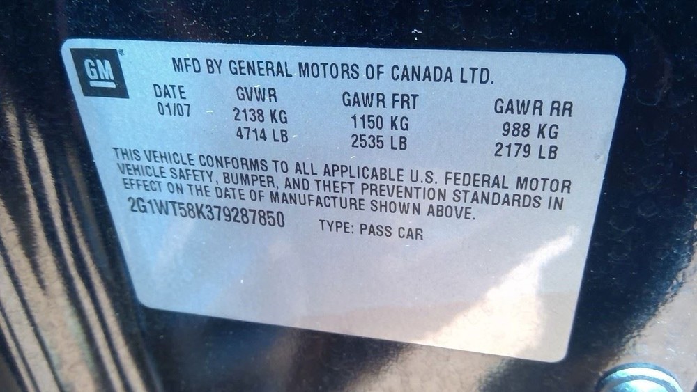 IMPALA 2007 Glove Box 287734