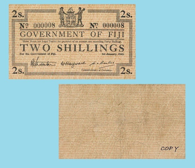 Fiji 2 Shillings 1942 *  Copy