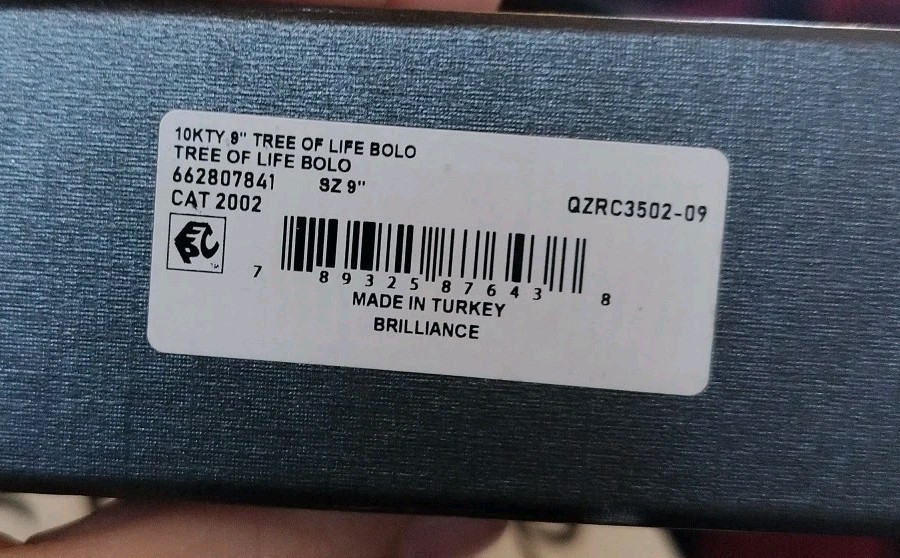 10k Gold Tree Of Life Brilliance 9" Bolo Bracelet