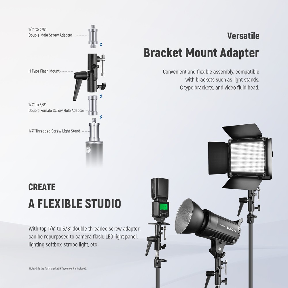 Neewer Camera Flash Bracket H-Type Mount with Umbrella Softbox Holder