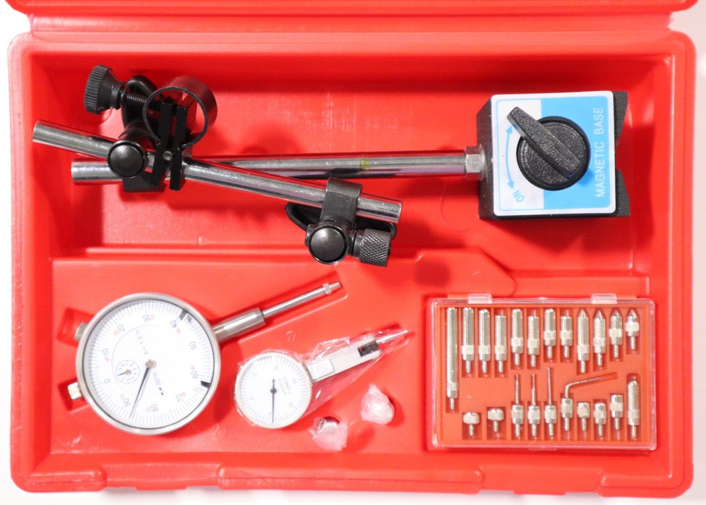 4 pc INSPECTION SET: MAG BASE, DIAL INDICATOR, DIAL TEST INDICATOR & POINT SET