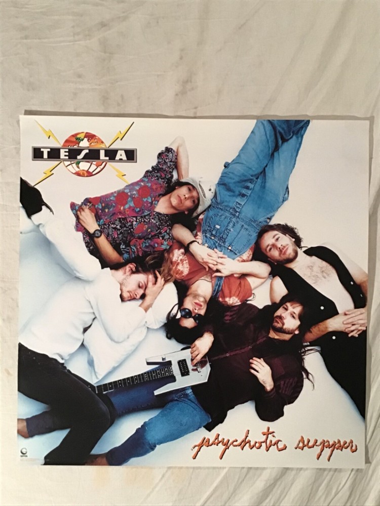 Tesla 1991 Promo Poster Psychotic Supper New Condition