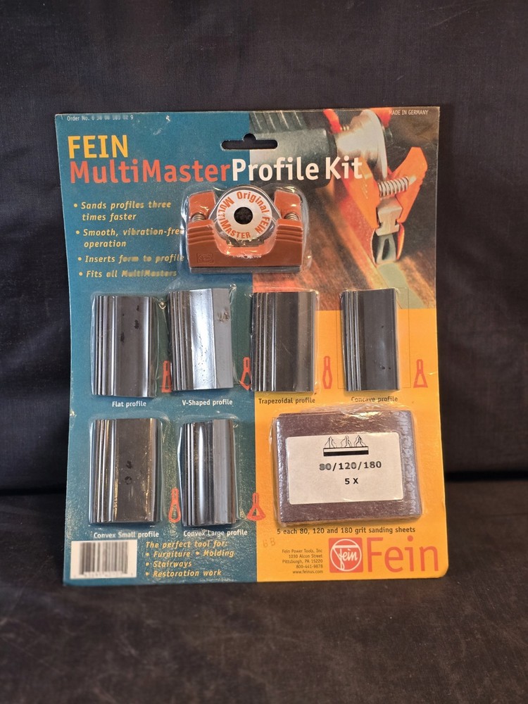 FEIN Multimaster Profile Kit  63806183029 6 Diff Profile SANDER & Sandpaper