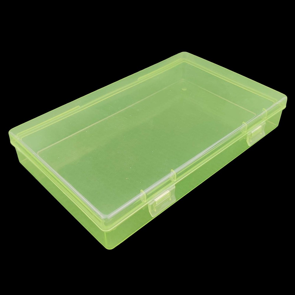 4 Pieces Rectangular Plastic Boxes Empty Storage Organizer Containers with Hi...