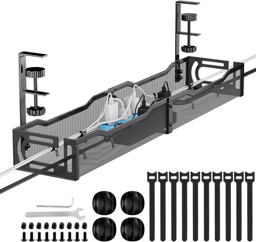 Cable Management, 25'' Management Under Desk No (1 Pack), Black