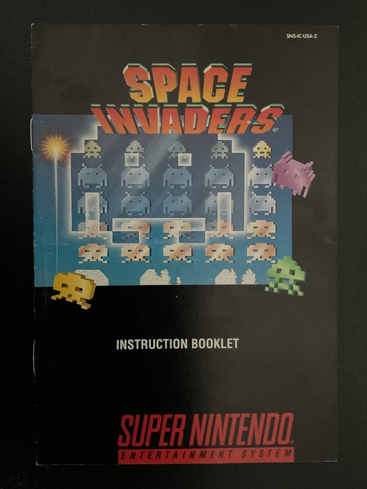 Space Invaders SNES Super Nintendo Instruction Manual Only