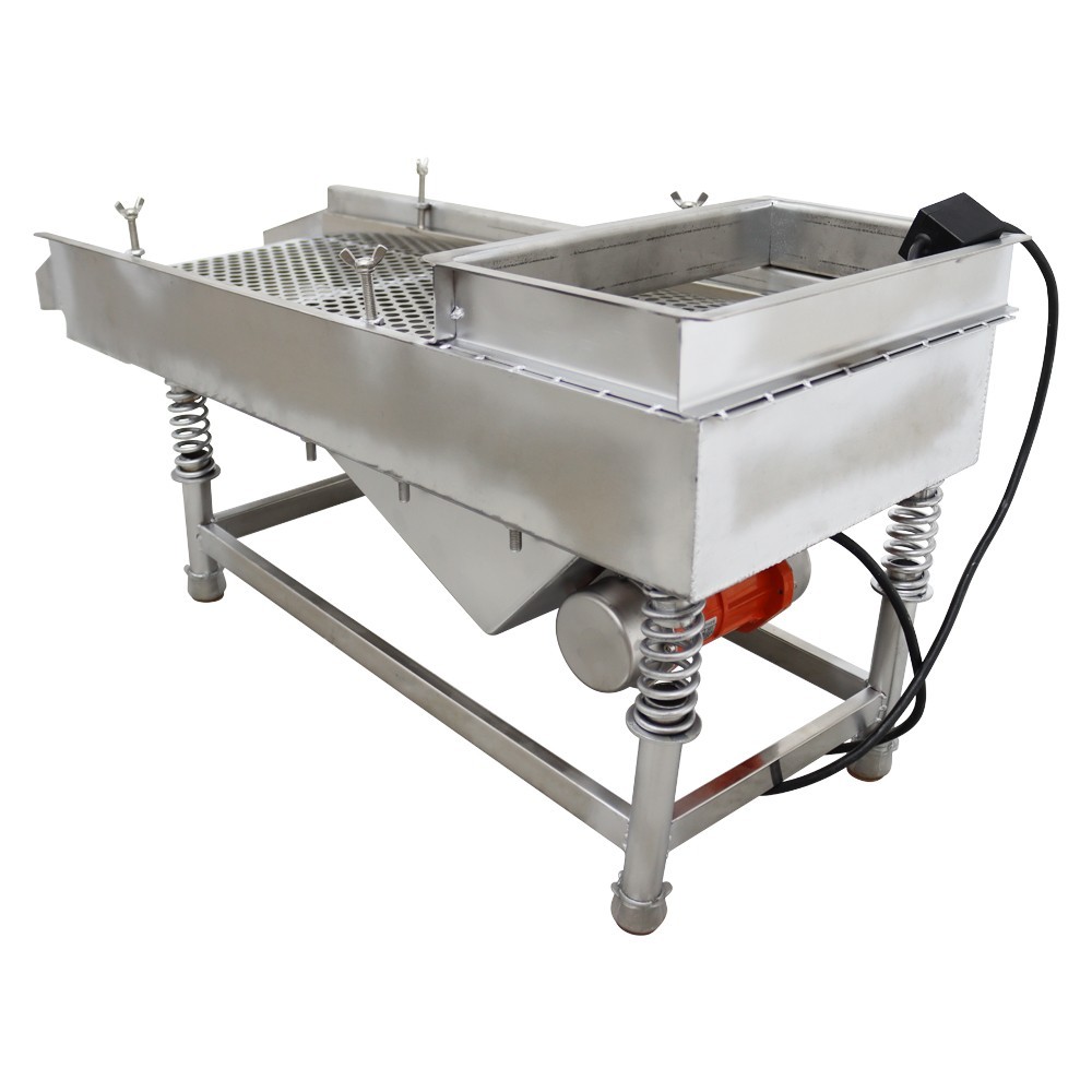 110V Linear Vibrating Sifter with 12mm Screen Straight Vibrating Sieve Shaker
