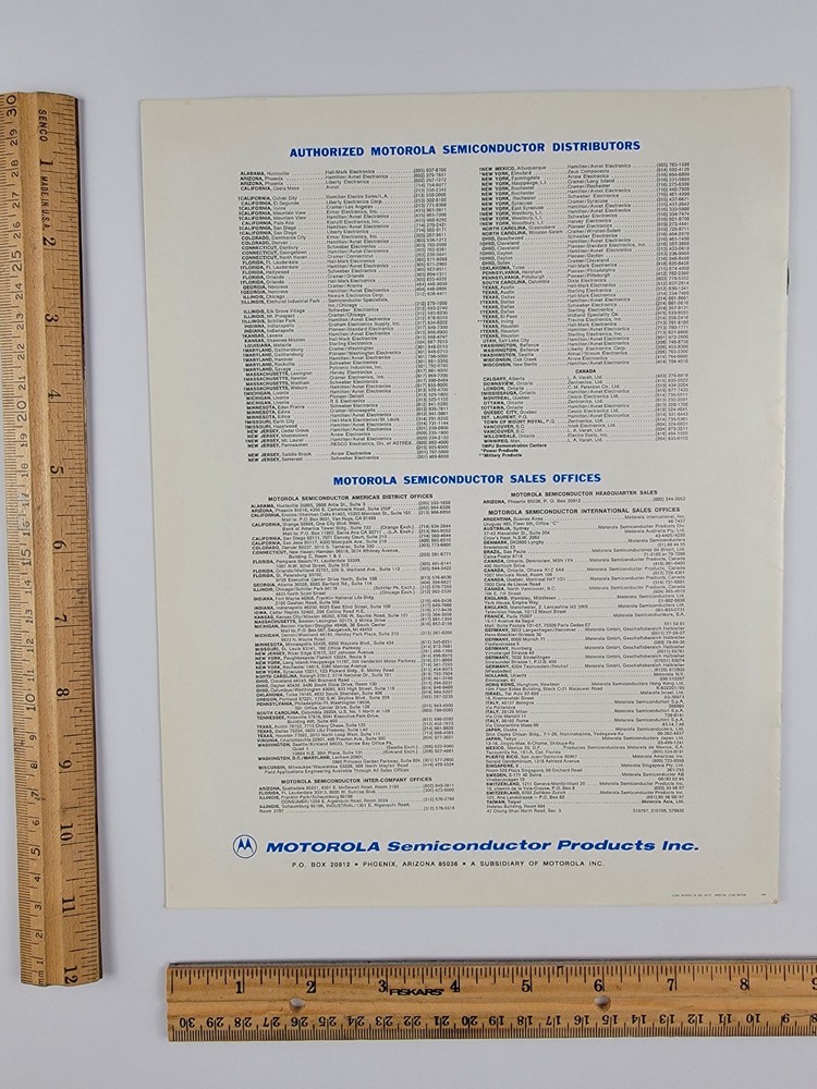 Vintage 1977 Motorola Optoelectronic Cross Reference Guide Retrocomputing Ad