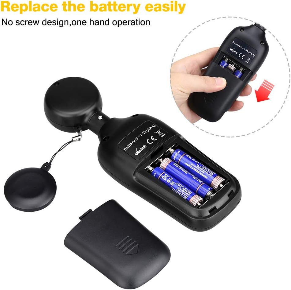 Light Meter Digital Illuminance Meter Handheld Ambient Temperature Measurer, Ran