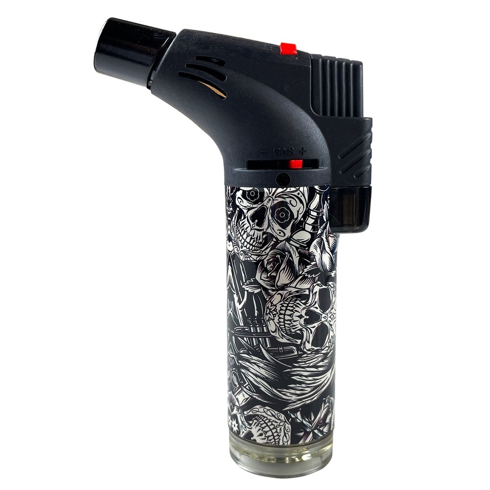 3 Pack Jumbo 4" Single Jet Flame Torch Gun Lighter Refillable Lockable Windproof