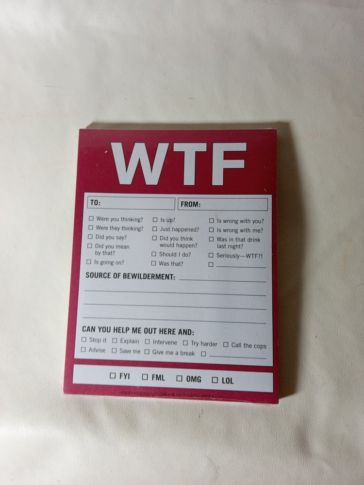 Knock Knock Nifty Notes WTF Pad 4" x 5"