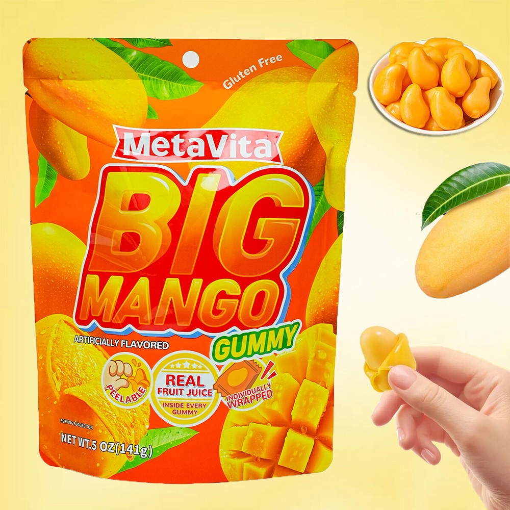 1 Pack Peeleble Gummy Mango Peeling Candy Mango Gummy Candy Individually Wrapped