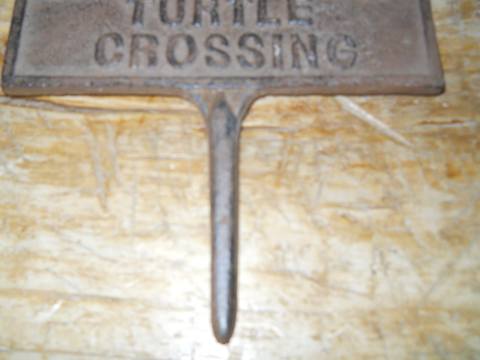 Turtle Crossing Cast Iron Garden Stake Pond Plaque Decor