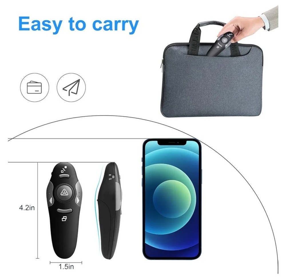 Wireless Presentation Clicker for PowerPoint Presentations, USB Dongle Presen...