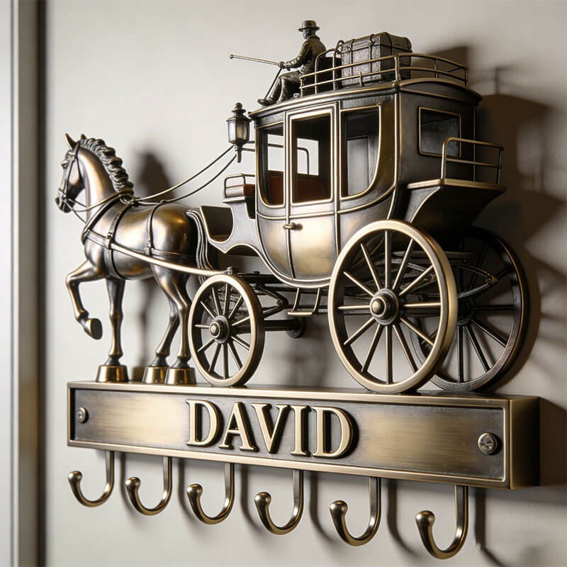 Customized retro carriage-themed wall hooks key holder