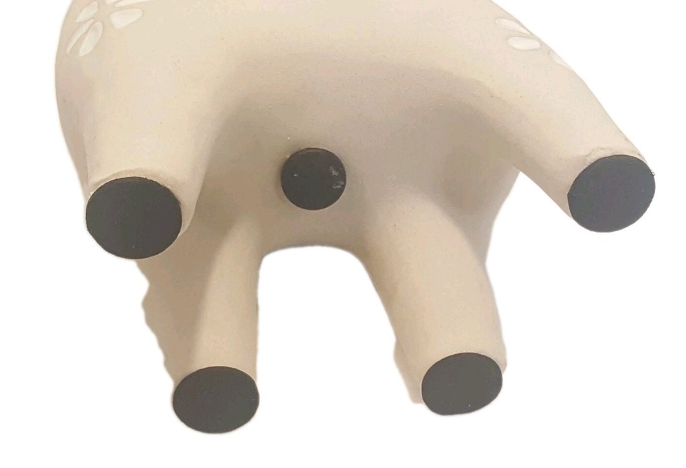 Boho Style Beige Ceramic Starburst Pattern Giraffe Planter Statue