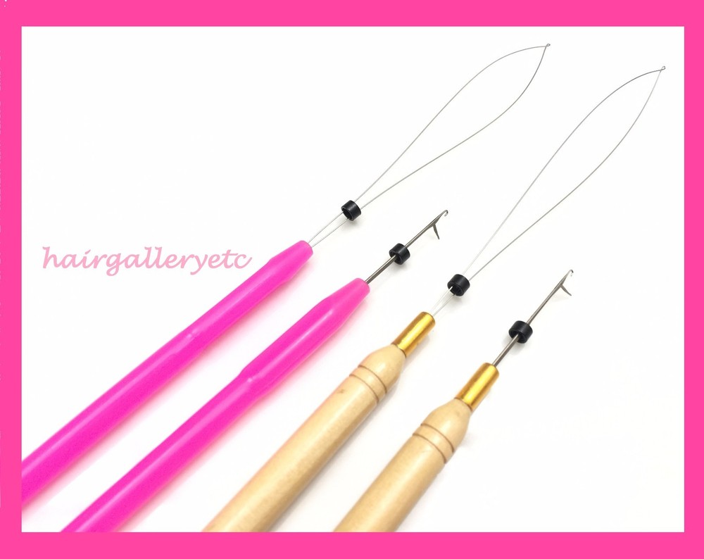 Micro Link Ring Beads Feather Hair Extension Hook Needle Loop Threader I tip