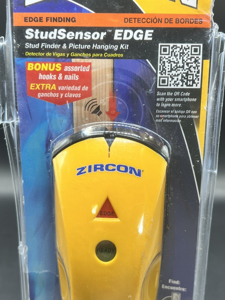 Zircon StudSensor EDGE- Edge Finding Electronic Stud Finder w/hooks & nails
