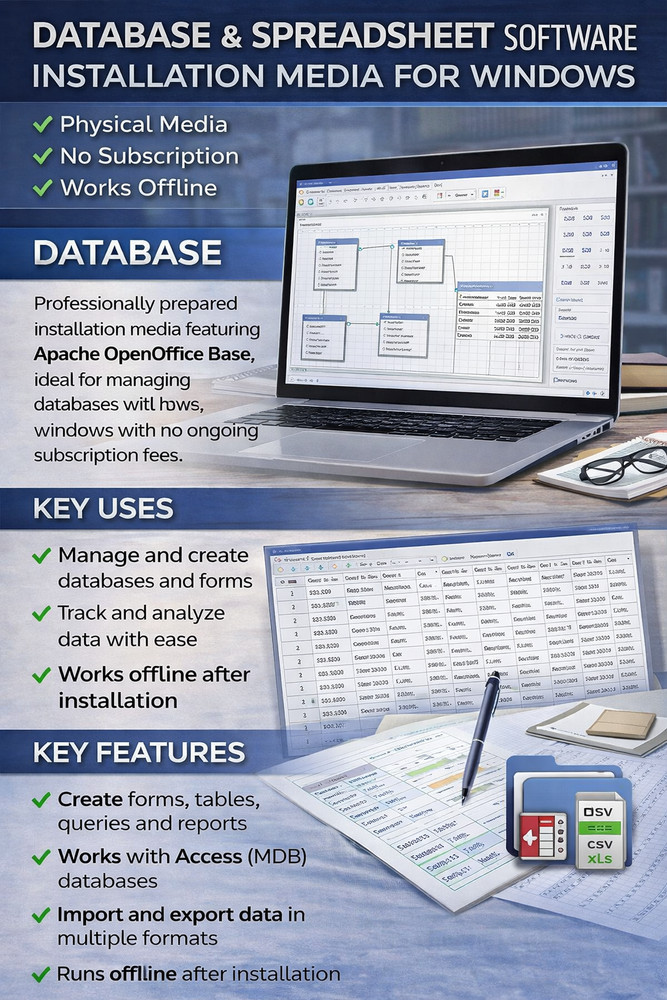 Apache OpenOffice 2026 Professional Suite CD or USB
