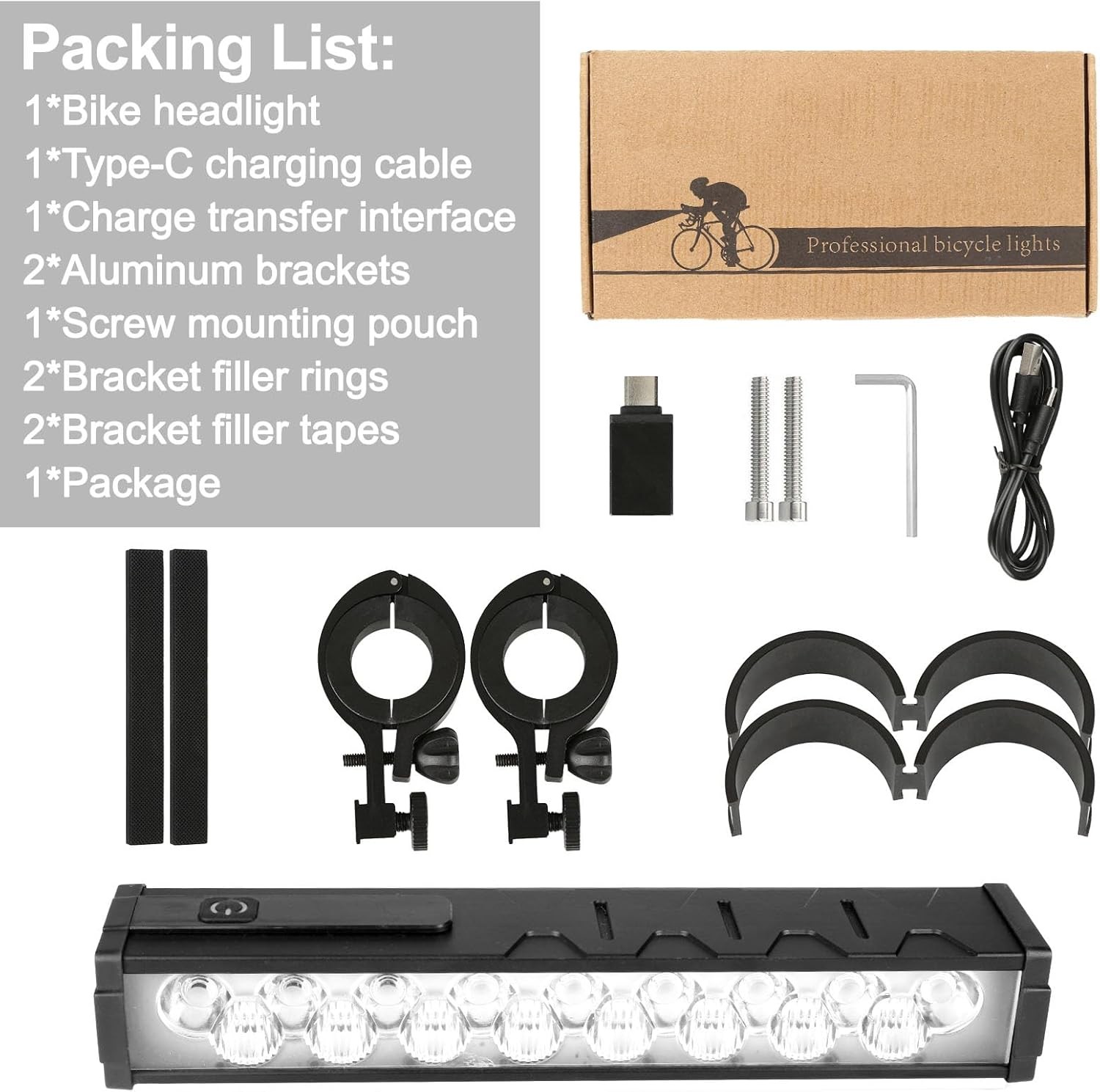 5000 Lumen Bike Lights Rechargeable Bicycle Light Super Bright Bicycle Headlight