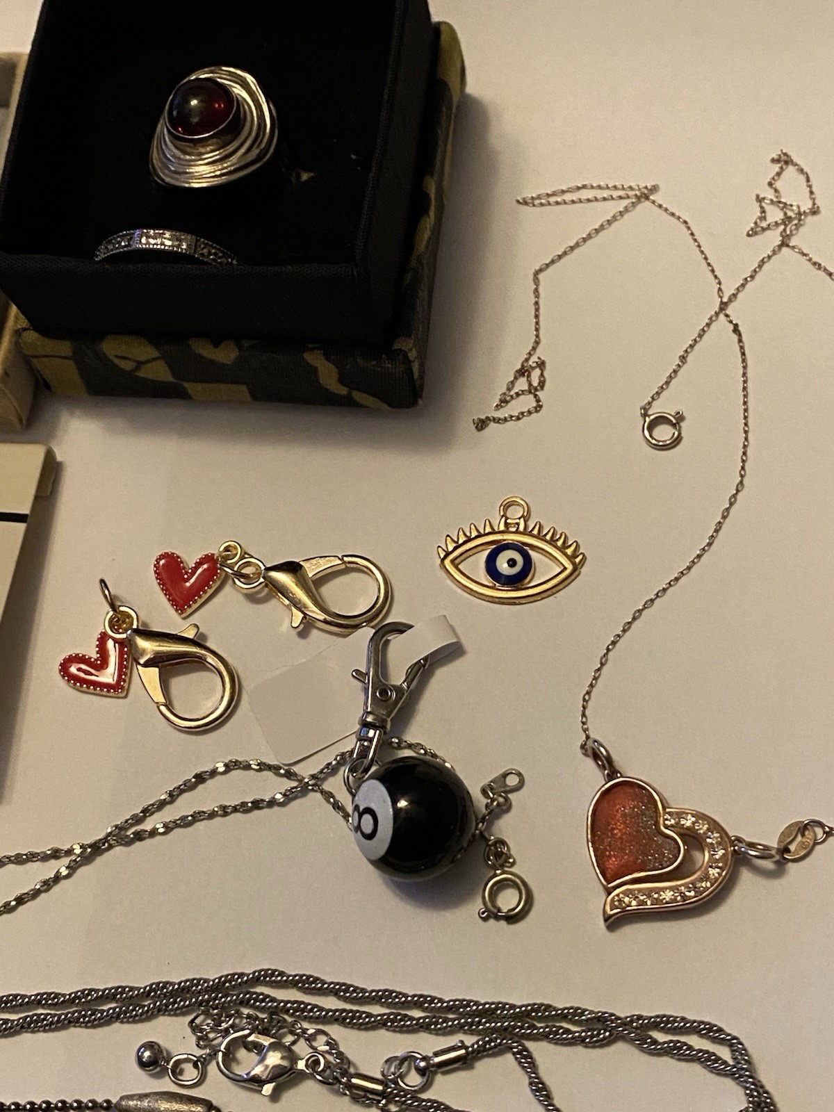 Estate Junk Drawer Lot of Vintage Jewelry, Sterling Silver, Mixed Metal Jewelry