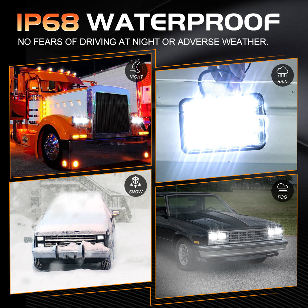 2PCS 4X6" DOT 90W LED Headlights For BLIZZARD Snowplow Snow Plow 680LT 720LT 810