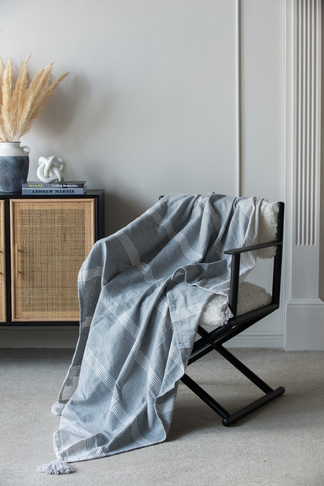 50x60" Conrad Grey Throw Blanket, 2 Pack