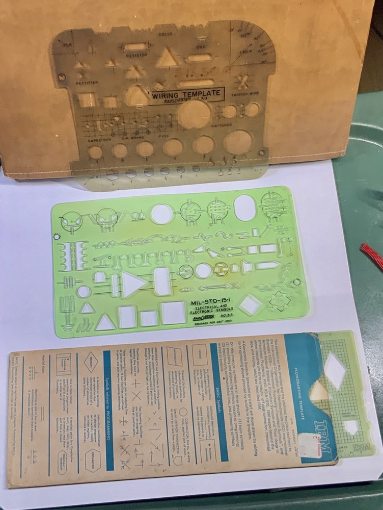 Vintage Drafting Templates Electrical Electronic And IBM Flow Charting