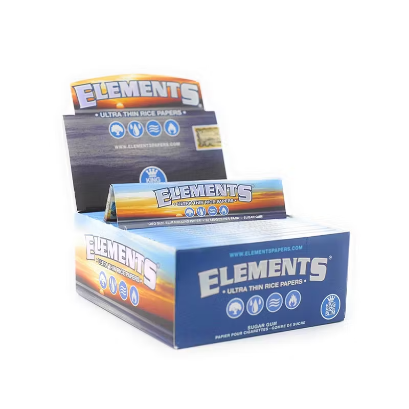 ELEMENTS KING SIZE SLIM ULTRA THIN RICE ROLLING PAPER 50 CT