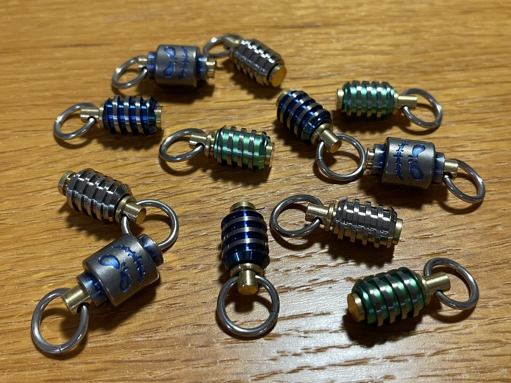 EDC Titanium Rotating Bead Pendant, Zipper Pull, Keychain Add On Titanium Silver