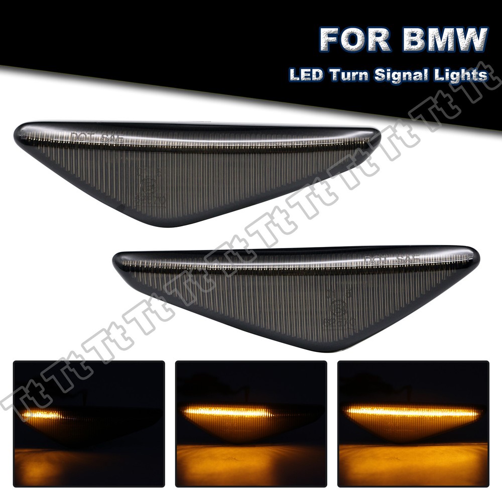 For 2004-2006 BMW E46 2D Coupe & Cabrio Sequential LED Smoked Side Marker Lights
