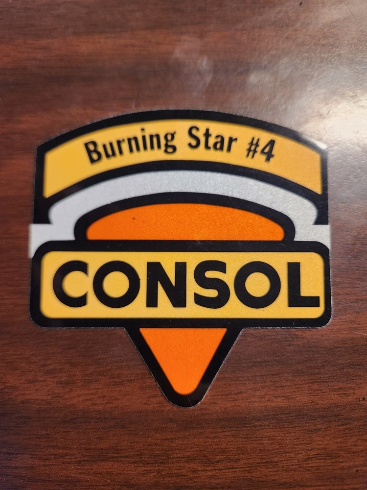 BURNING STAR #4 SHIELD WHITE BACK CONSOL COAL MINING STICKER
