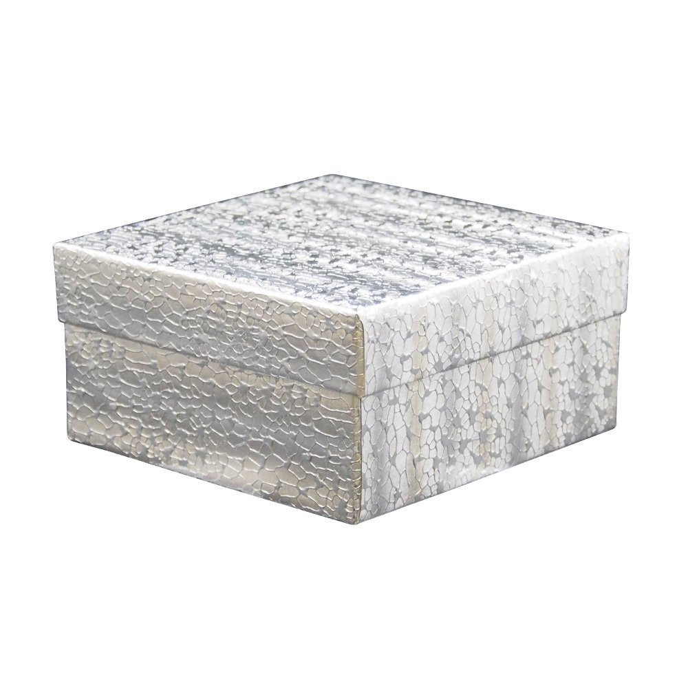 CuteBox Silver Cotton Filled Boxes 100pcs