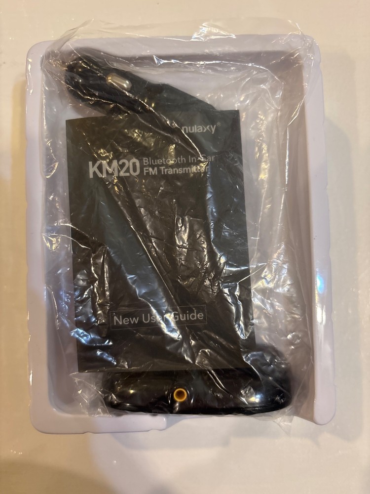 NEW Nulaxy KM20 Wireless In-Car Bluetooth FM Transmitter Version Guide Wire NWOT