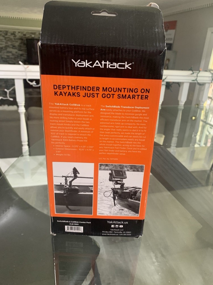 YakAttack SwitchBlade & CellBlok Combo Orange Kayak Fish Finder Mount System