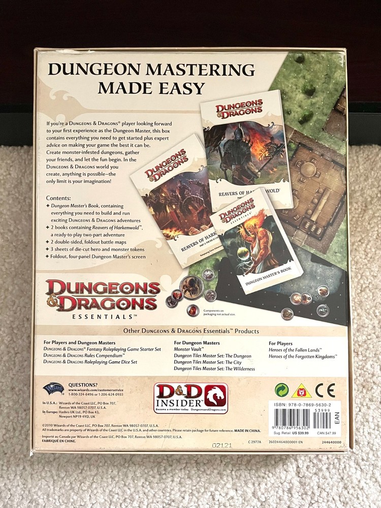 Dungeons & Dragons Essentials Dungeon Master's Kit 2010 Only Missing 1 Token
