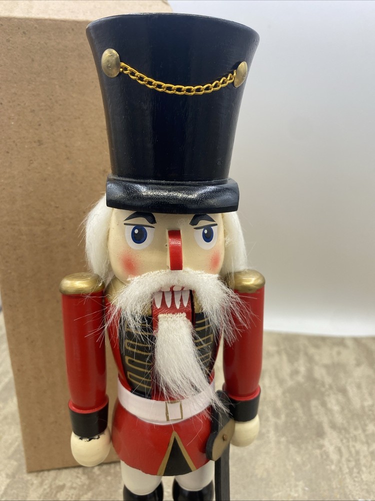 10" Wood Soldier Nutcracker With Sword & Box